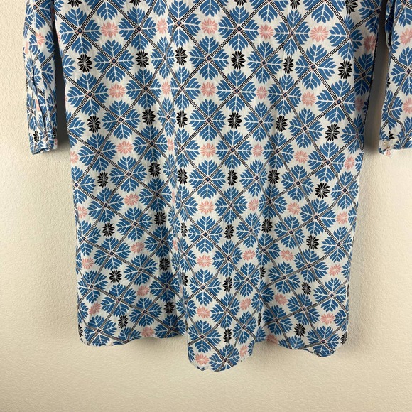 ROLLER RABBIT Blue Printed Button Down 3/4 Sleeve Dress Size L - Picture 11 of 12